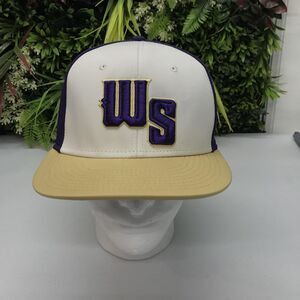 The Game Hat Cap Fitted Mens One Size Purple White WS Logo USA GP521 Baseball